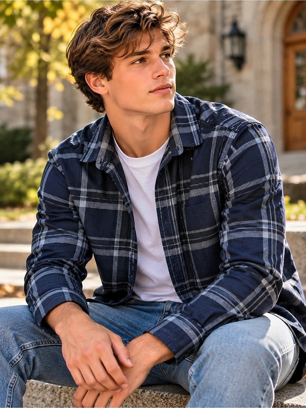 Jack & Jones | Large | Premium Plaid Long Sleeve Shirt | Button Down